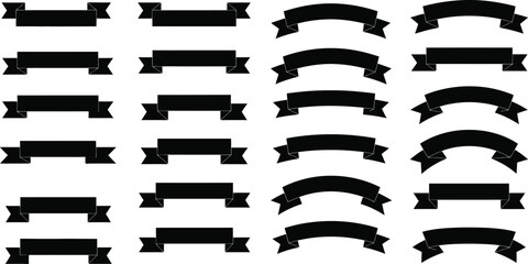 Collection of black plastic or metal bracket pieces