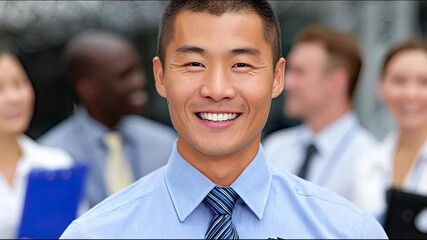 Diverse business professionals smiling group portrait corporate team