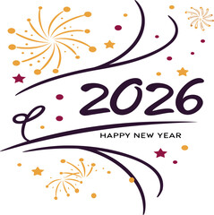 happy-new-year-2026-in-without-white-background silhouette vector design