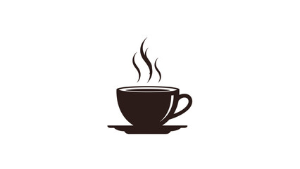 Obraz premium Steaming Coffee Cup Simple Design Element.