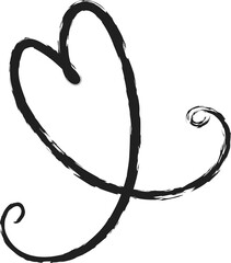 Heart shape frame with brush painting