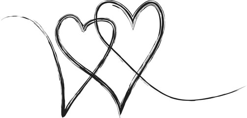 Heart shape frame with brush painting