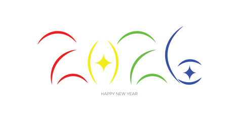 Obraz premium Modern 2026 New Year Design Element, Simple, Stylish, High Resolution Vector Art