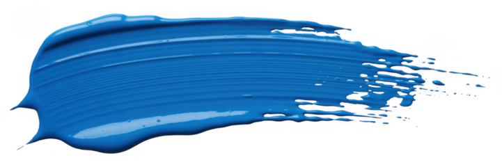 Blue paint smear blue smear artistic isolated on a transparent background
