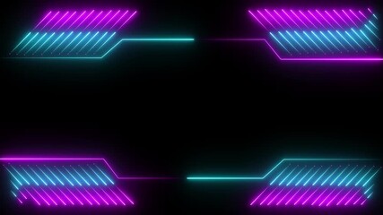 neon Modern digital Hud frame futuristic game target borders empty sharp red lines field forming. Tech layout for title backgrounds UI overlays business corporate Presentation templates, sci-fi .