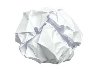 Obraz premium A crumpled white paper ball on a transparent background
