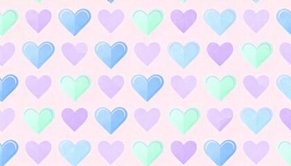 seamless pattern with pink hearts