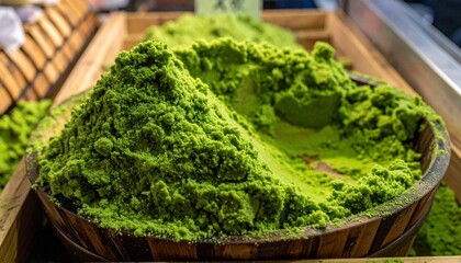 Exotic Spice Markets  - Wasabi Rhizomes Grated in Japanese Tsukiji Market Winter Stall