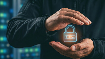 Cyber security data protection privacy password lock network encryption login safety access control, cyber security data protection privacy