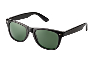 Classic tortoiseshell wayfarer sunglasses isolated on transparent background