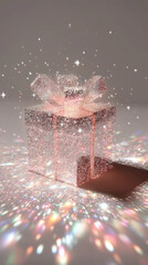 Ethereal Particle Gift Box with Starlight Glow &ndash; Futuristic Festive Abstraction