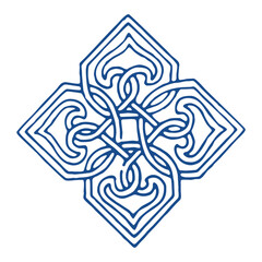 Fototapeta premium Chinese Blue and White Porcelain Pattern, Traditional Vector Design