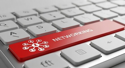 Networking key on a keyboard symbolizing online connections