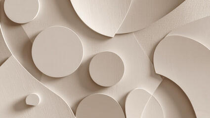 Neutral beige textured background with soft shadows, minimal abstract composition, no humans