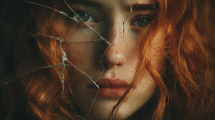 Woman After Divorce with Broken Heart Concept, Emotional Pain and Loss
