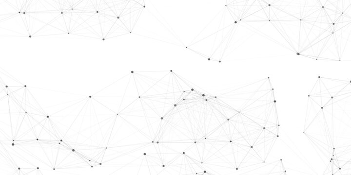  Technology abstract white digital background of connected dot with black line .many squares and rectangle shapes .Internet connection network high digital technology with connecting points and