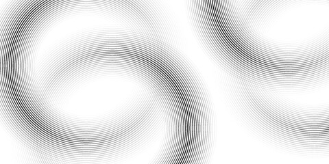 Abstract gold circle lines on dark background. Geometric stripe line art design.