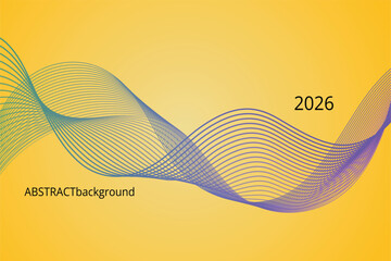 2026, Trendy and modern gradient fluid wave background