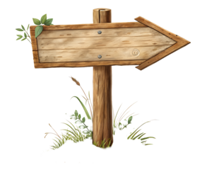 rustic wooden arrow signs ,isolated on transparent background png