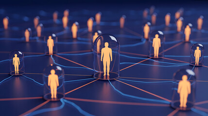 illustration connecting people on the internet