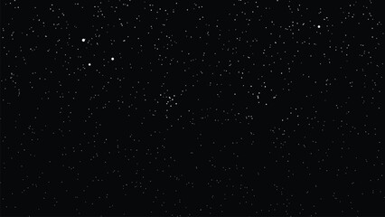 Obraz premium White Starry Dotted Texture on Black Background – Night Sky Space Vector Pattern