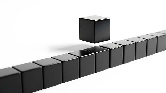 A collection of black cubes symbolizing individuality and innovation