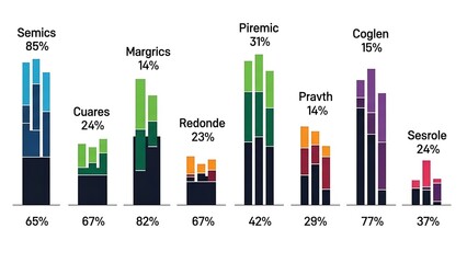 Data analysis and business statistics graphs representation