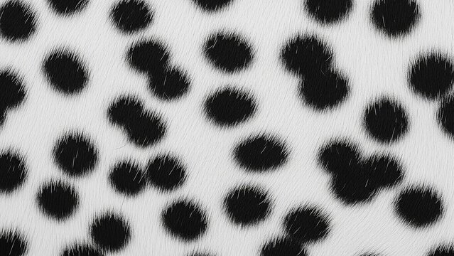 Close-up of black spots on a white textured surface resembling animal fur pattern