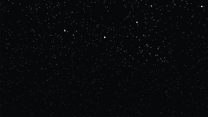 Obraz premium White Starry Dotted Texture on Black Background – Night Sky Space Vector Pattern