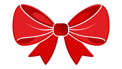 Red bow with white accents