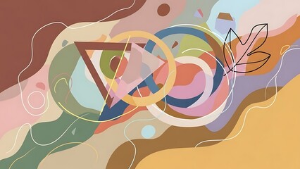 Obraz premium Abstract Organic Shapes and Geometric Elements Background.