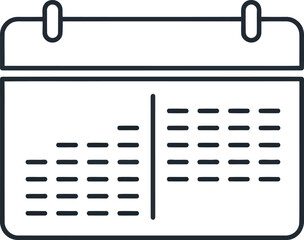 calendar icon with lines on transparent background