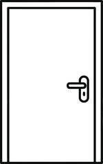 Door with handle on right side