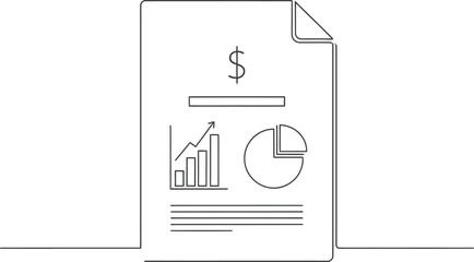 Financial report document with charts and graphs