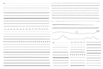 バリエーションに富んだ手書きの区切り線やアンダーラインのセット