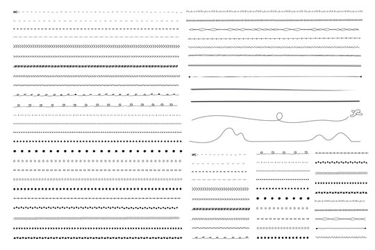 バリエーションに富んだ手書きの区切り線やアンダーラインのセット