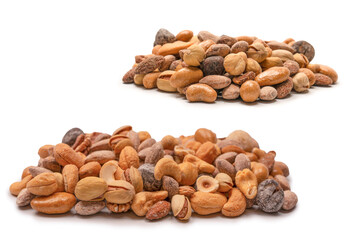 A group of almonds, pistachios, walnuts, macadamia, cashews.