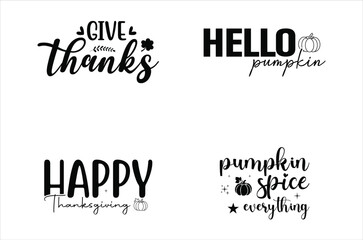 Autumn greetings featuring calligraphy and pumpkin themed phrases for fall © SerrNoreshChandra