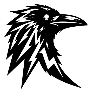 Crow head silhouette vector design