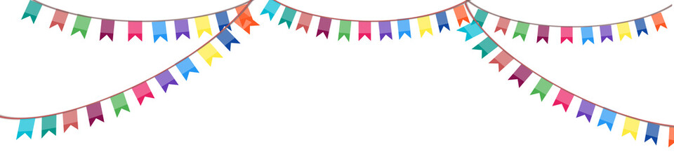 Vibrant Multi-Colored Hanging Banner Flags for Birthdays and Holidays