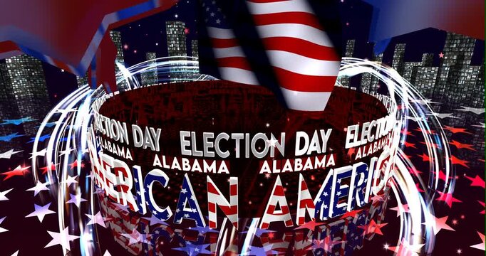 Election Day in Alabama &ndash; American Voting, Democracy and Patriotic Background Video
