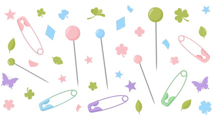 Cute Decorative Pins with Confetti Style Elements