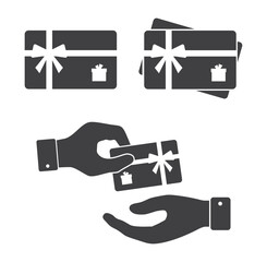 hand give and take gift card icon