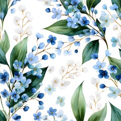 Gentle Blue Floral Pattern Delightful Background Design