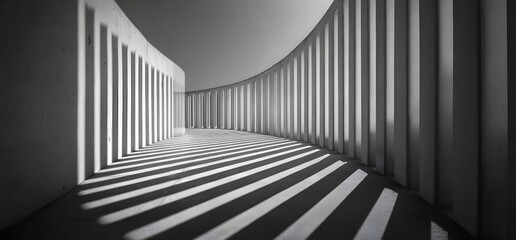 Elegant Hallway of Light and Shadow Play