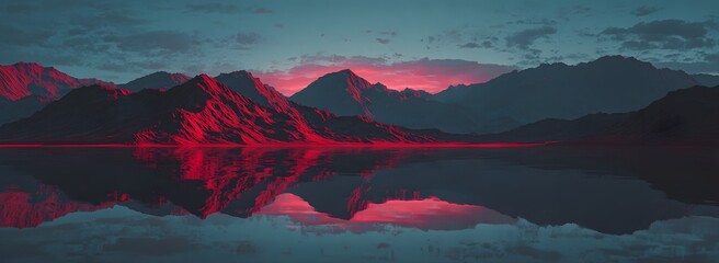 Crimson Hues Reflected Over the Calm Waters