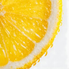 Juicy Lemon Wedge Macro with Bright Detail