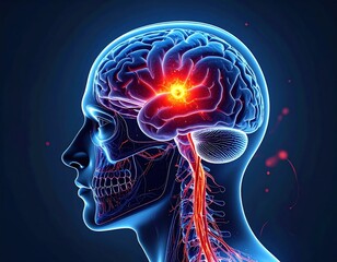 3d rendered medically accurate illustration of the human brain and a tumor