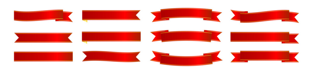 クラシック調の赤系装飾リボンセット