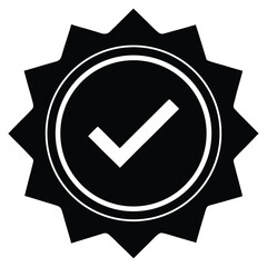 verified badge vector illustration on white background
